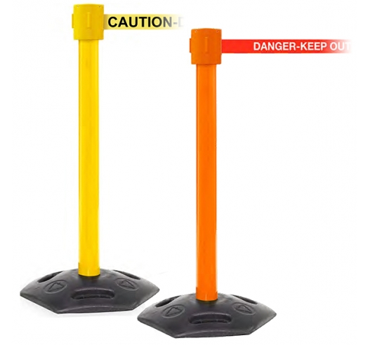 Weatherproof Belt Barriers With Messaged Belts