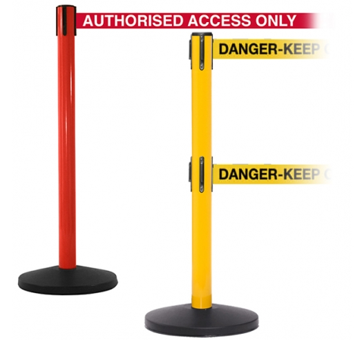 Belt Barriers With Messaged Belts