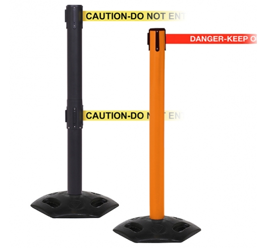 Weatherproof Belt Barriers With Messaged Belts