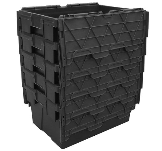 5 x Nested Tote Box Plastic Storage Crates with 55 Litre Capacity