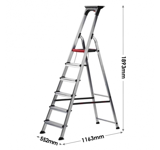 6 Treads Double Decker Stepladder Dimensions