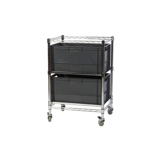 Chrome Euro Box 2 Tier Trolley