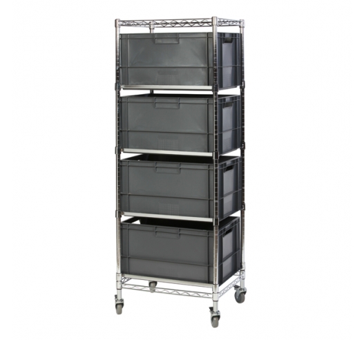 Chrome Euro Box 4 Tier Trolley