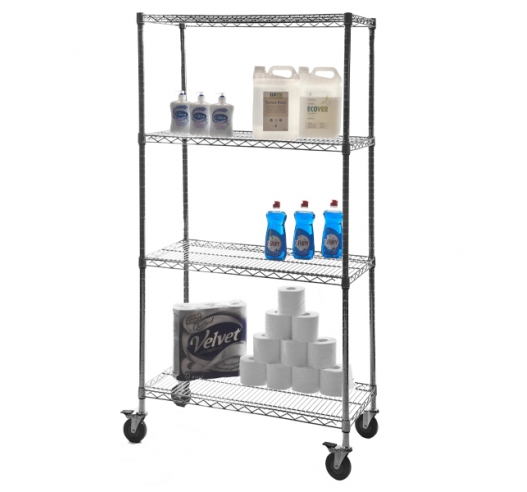 Mobile Rack Trolley With Cleaning Products