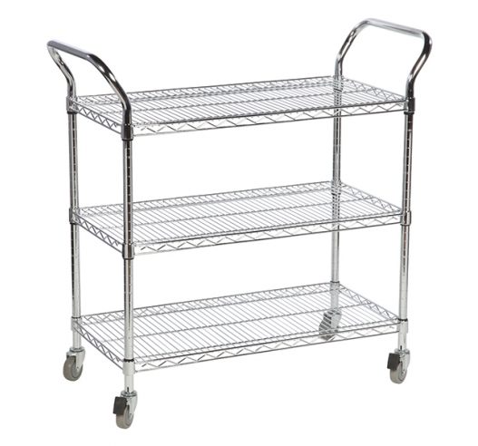 Chrome Wire 3 Tier Trolley