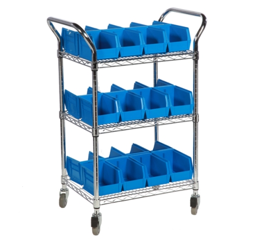 Three Tier Trolley With Example Picking Boxes