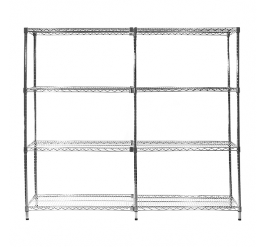 Chrome Wire Shelving Bay With Extension Bay