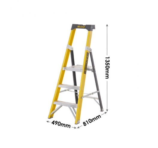 3 Tread Glass Fibre Platform Stepladder Dimensions