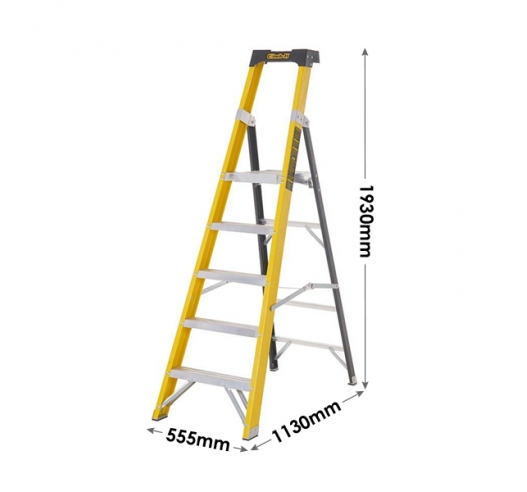 5 Tread Glass Fibre Platform Stepladder Dimensions