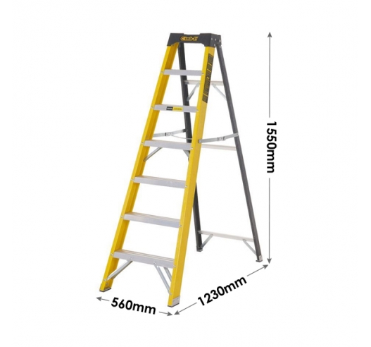 6 Tread Swingback Stepladders Dimensions