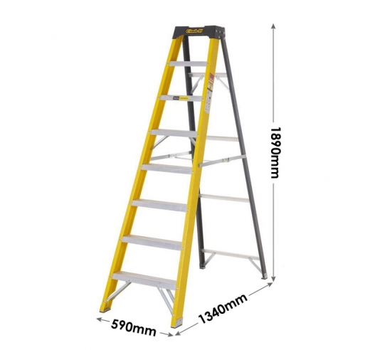 7 Tread Swingback Stepladders Dimensions