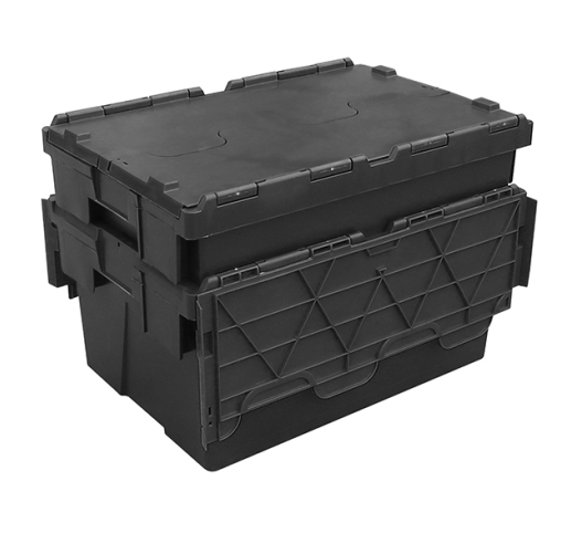 Nested Lidded Plastic Crates - 55 Litres