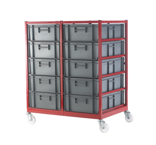 Mobile Container Rack With 10 Containers