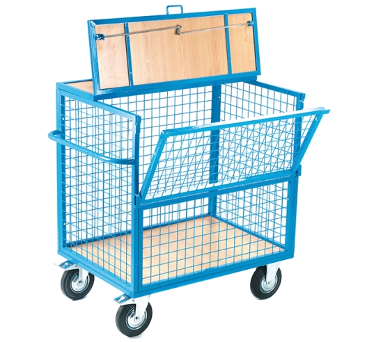 Trolley With Mesh Sides, Lid Open