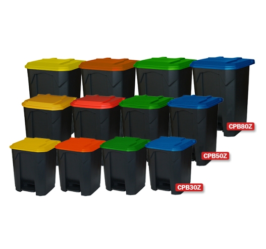 Pedal Bins With Coloured Lids