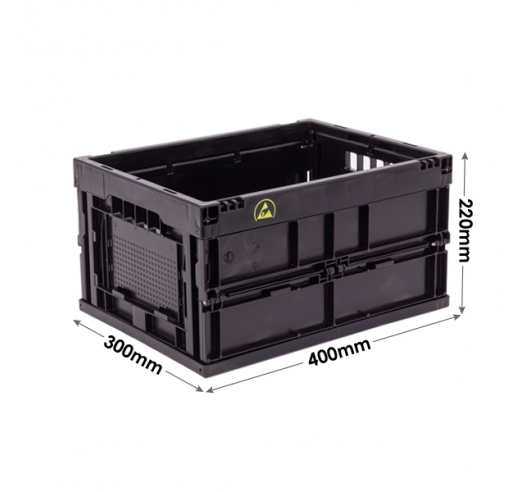 Black Conductive Folding Container