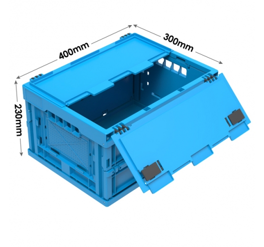 Folding Container With Attached Lid