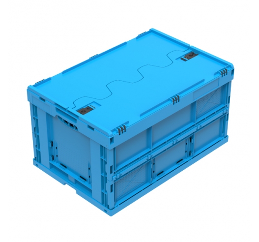 Closed Attached Lid On Folding Container
