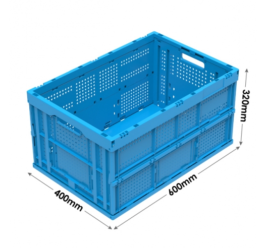 Perforated Folding Container in Blue