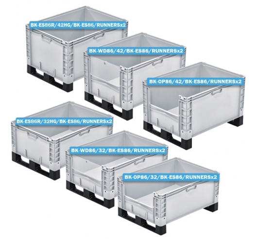 Large Euro Containers with Runners