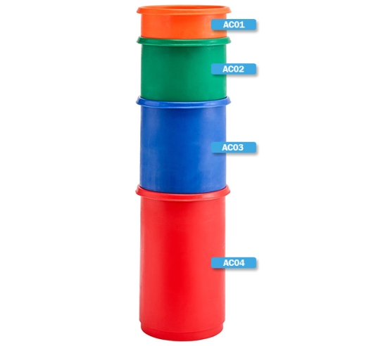 Different Sized Food Bins Stacked Example