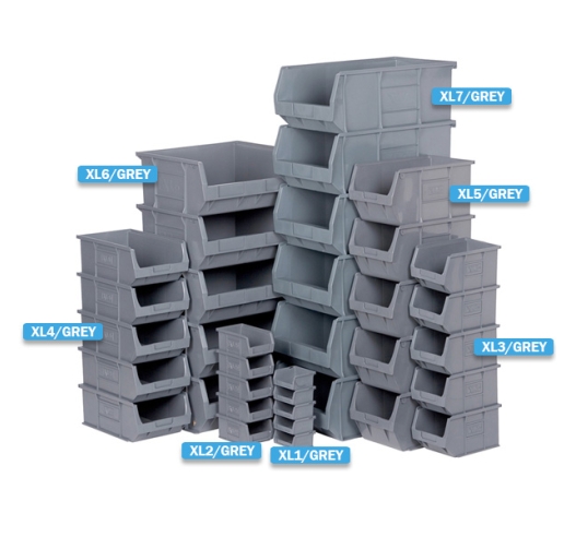 XL Grey Recycled Stacking Containers Group
