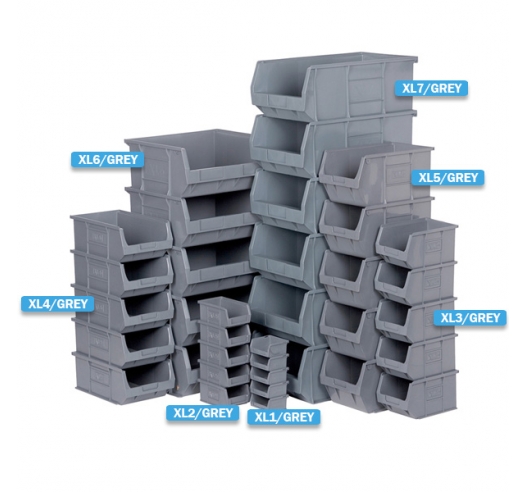 XL Grey Recycled Stacking Containers Group