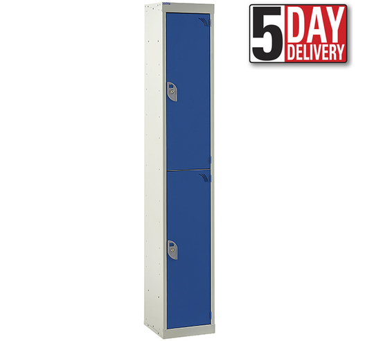 2 Door Steel Locker - 300mm Depth In Blue
