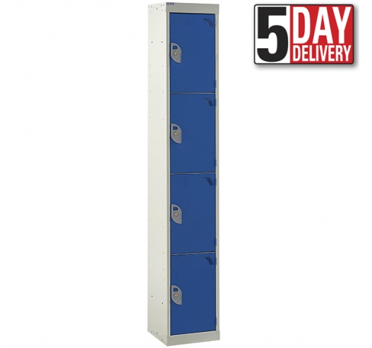 4 Door Steel Locker - 300mm Depth In Blue