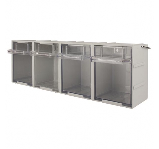 Tilt Bin Kit With 4 Bins And A Retaining Bar