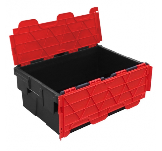 45 Litre Crates Black With Coloured Lids Recycled Plastic