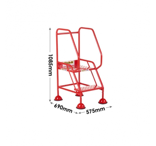 2 Tread Domed Feet Steps With Punched Treads