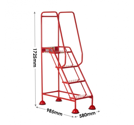 4 Tread Domed Feet Steps With Punched Treads