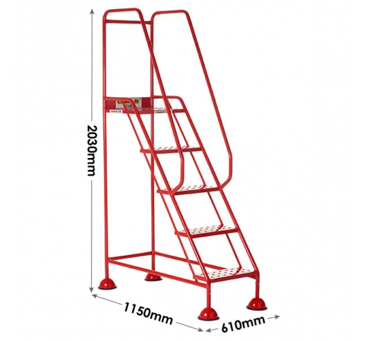 5 Tread Domed Feet Steps With Punched Treads