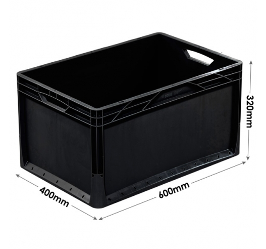 600 x 400 Black Lightline Euro Container