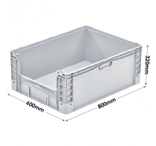 (800 x 600 x 320mm) Open End Euro Picking Container