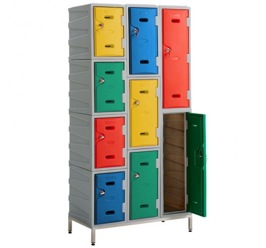 Plastic Lockers On Steel Stand