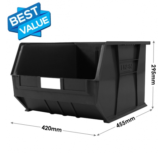 Size 10 Linbins in Black Recycled Plastic Dimensions