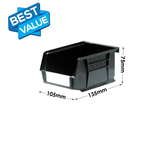 Size 2 Linbins in Black Recycled Plastic