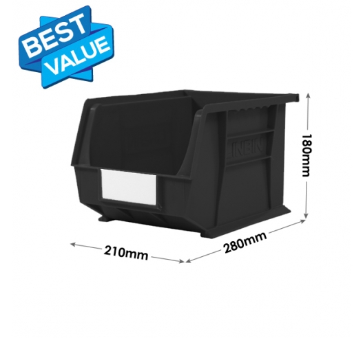 Size 6 Linbins in Black Recycled Plastic Dimensions