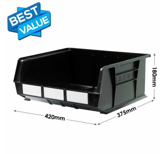 Size 8 Linbins in Black Recycled Plastic Dimensions