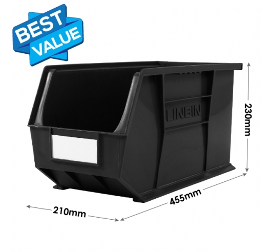 Size 9 Linbins in Black Recycled Plastic Dimensions