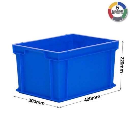 220mm High, Stackable Euro Containers in Blue