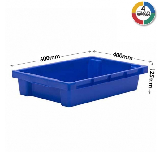 Blue Plastic Nestable and Stackable Tray