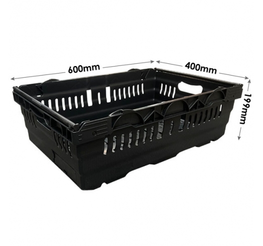 Black Bail Arm Stacking & Nesting Crate Dimensions