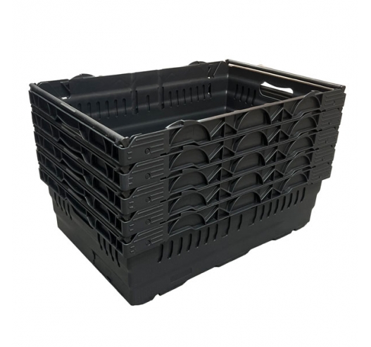 Black Bail Arm Stacking & Nesting Crate Nested