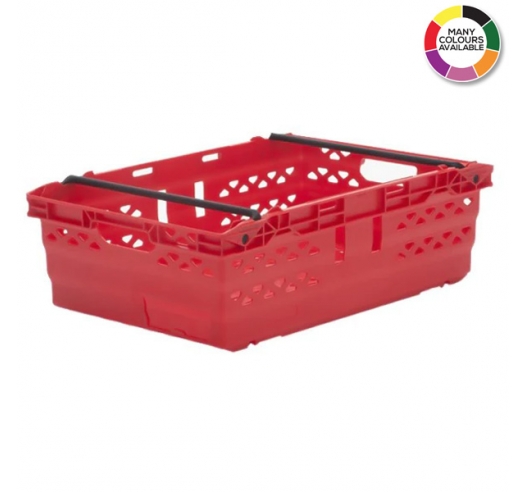 Red Supermarket Style Bale Arm Crates