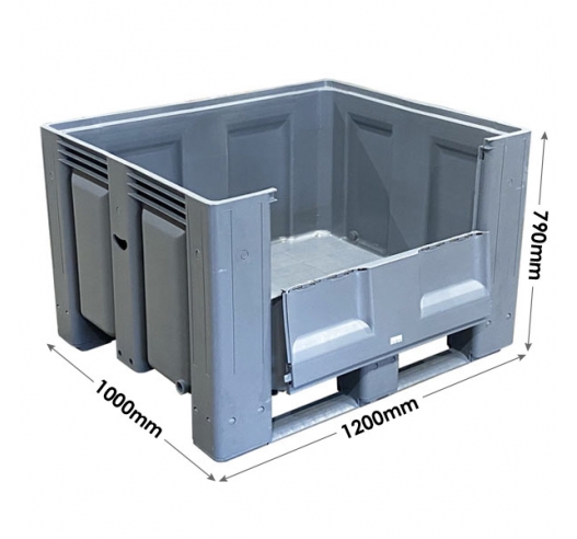 Large Plastic Pallet Box With Runners And Drop Door