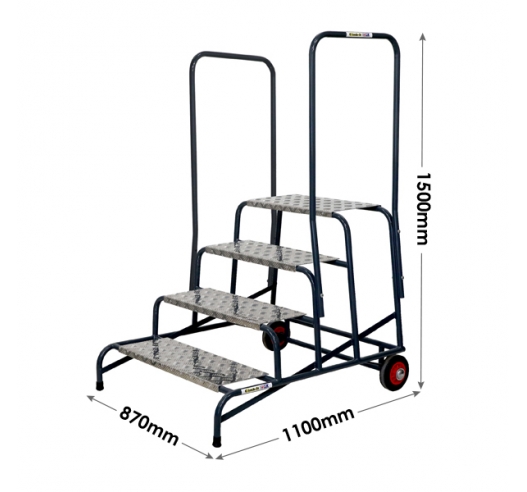 Climb-It Wide Work Steps 4 Tread Double Handrail Dimensions