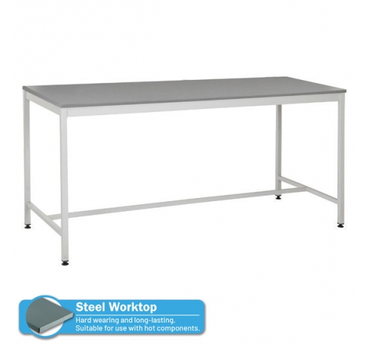 Traditional Square 4-leg Frame Design Workbench with Steel Worktop